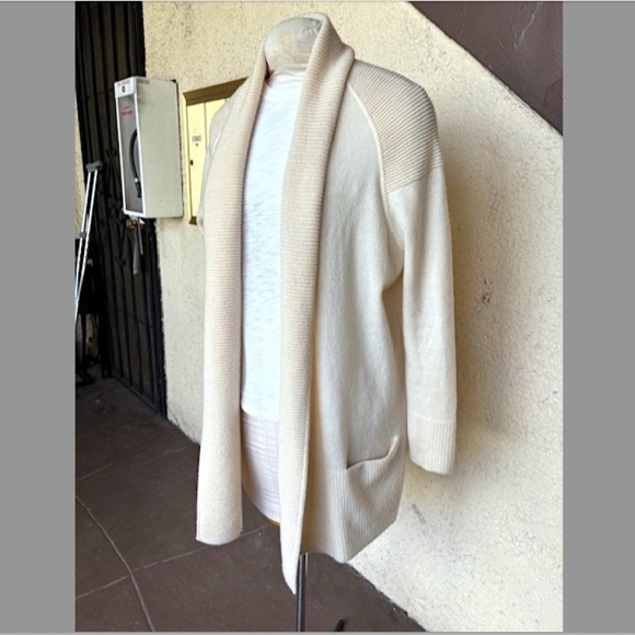 VINCE Wool/Cashmere Open Front Cardigan w/ Ribbed Knit Trim & Pockets EUC/sz S - Picture 4 of 16